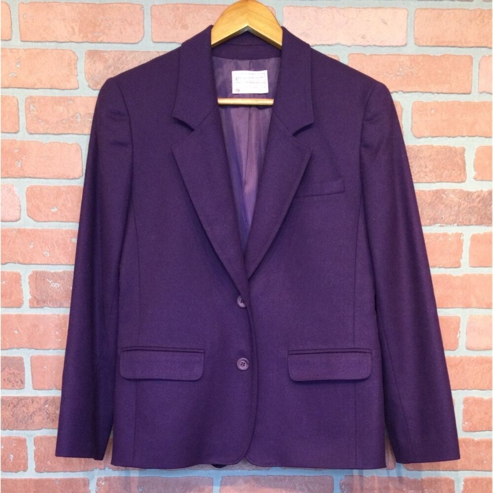 Vintage Pendleton Womens Petite Wool Blazer Jacket Size 8 Purple